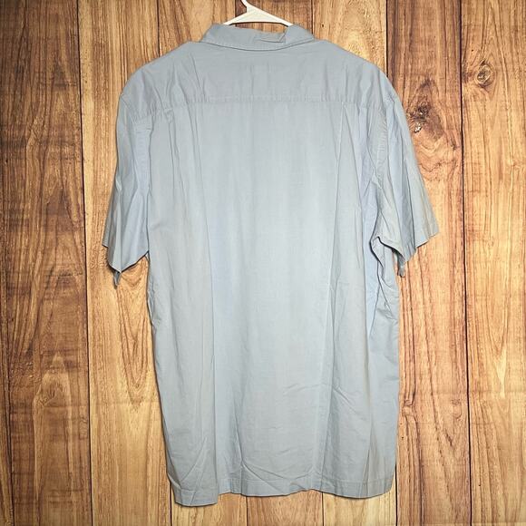 Banana Republic Long Sleeve Pleated Button Down Shirt Blue Mens Size L Casual - Picture 5 of 6